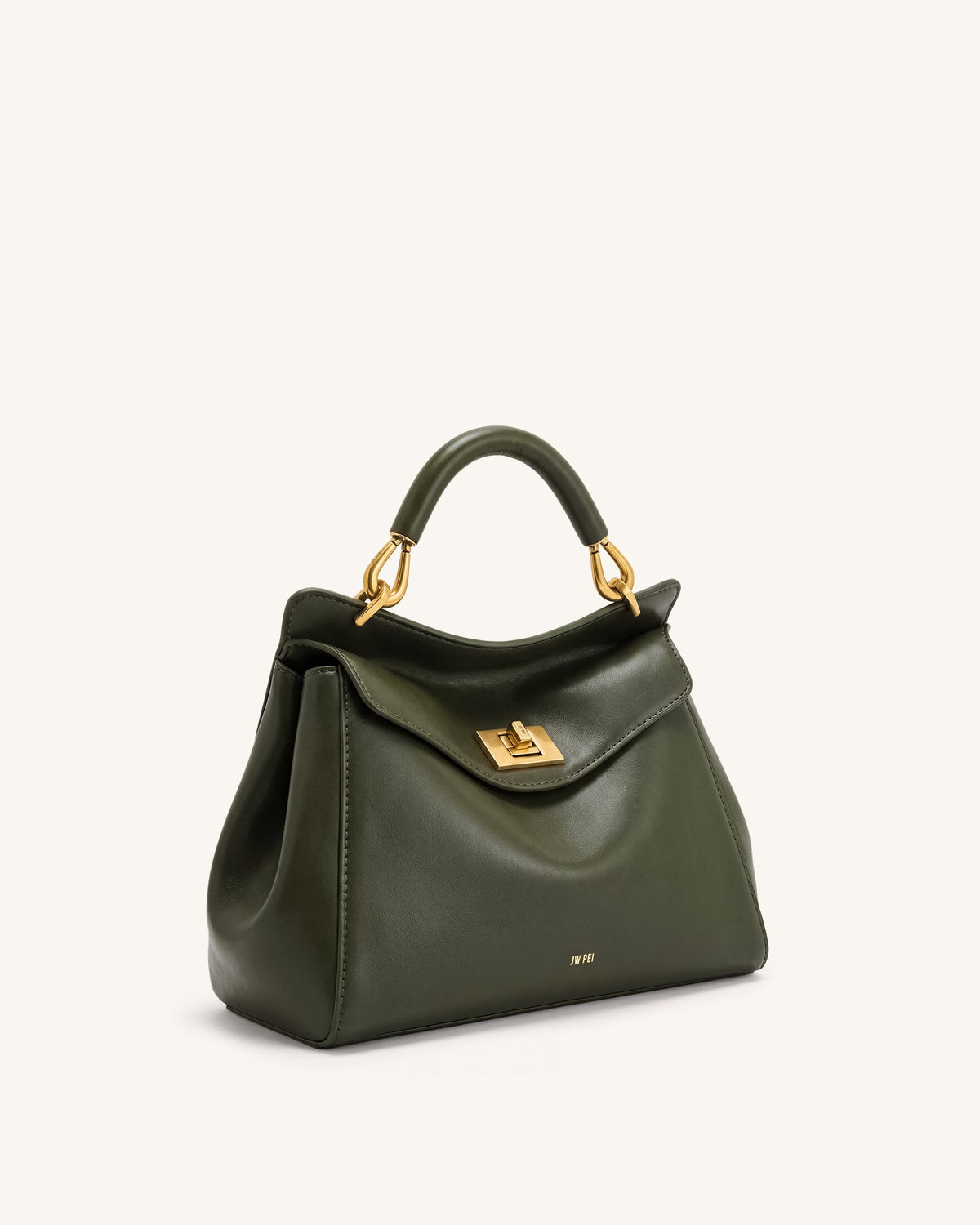 Lucia Classic Top Handle Bag - Dark Olive Green