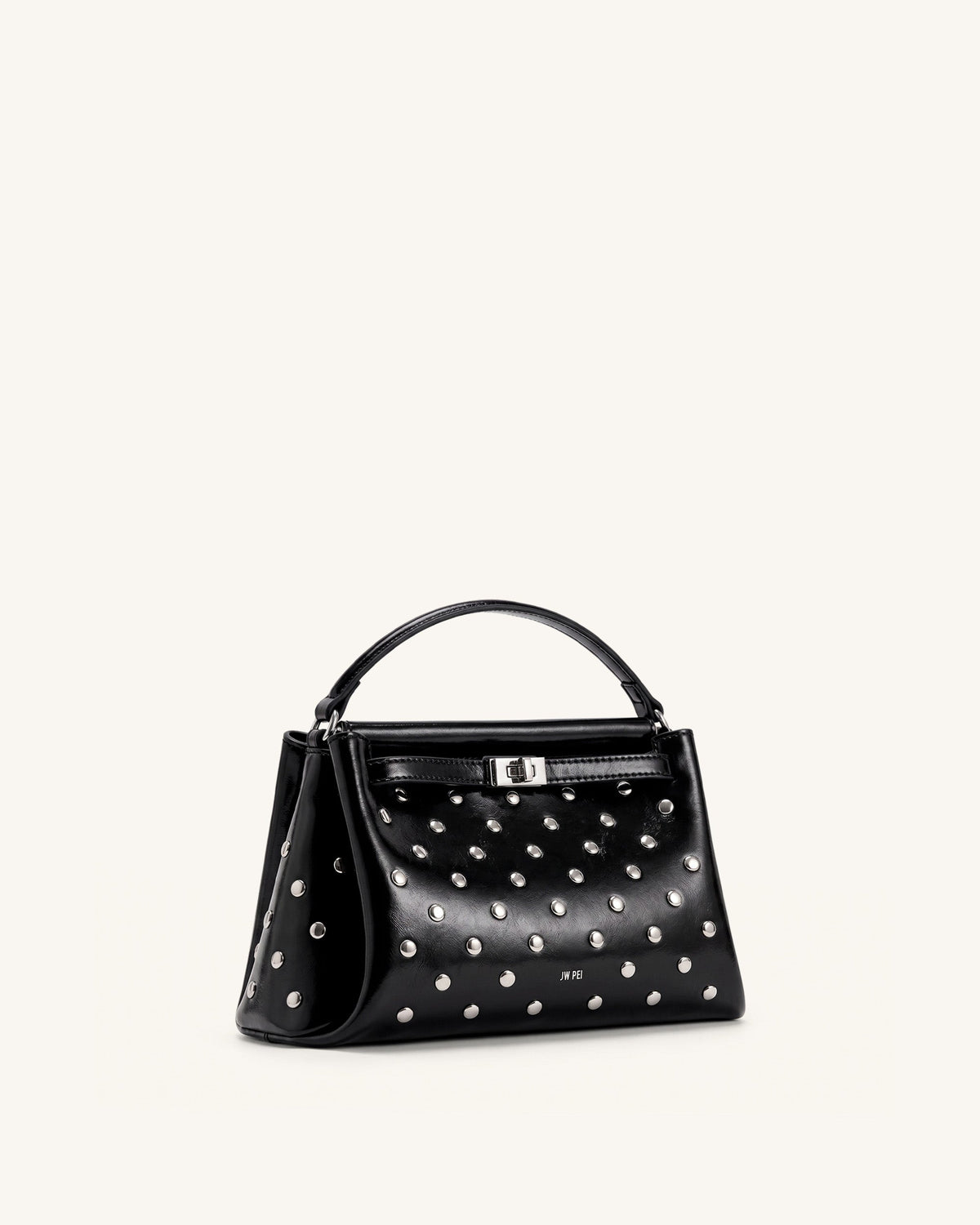 Carmen Studded Top Handle Bag - Ink Black