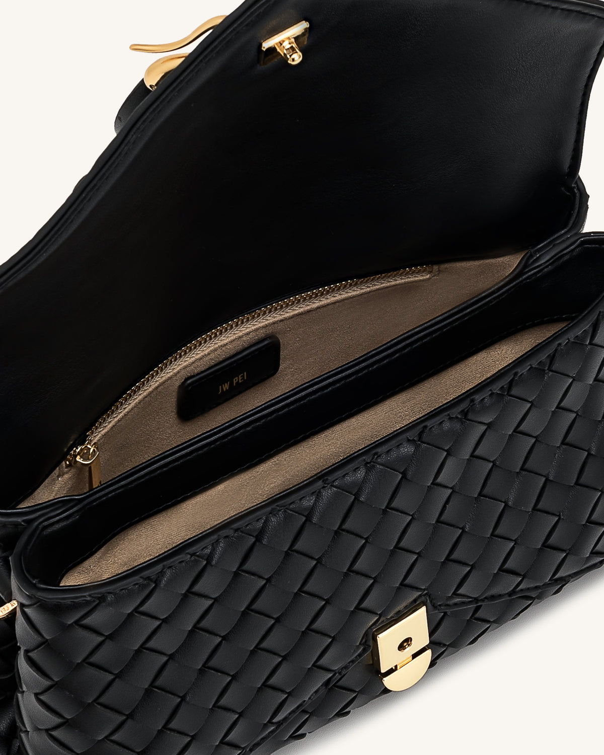 Celeste Woven Envelope Bag - Black