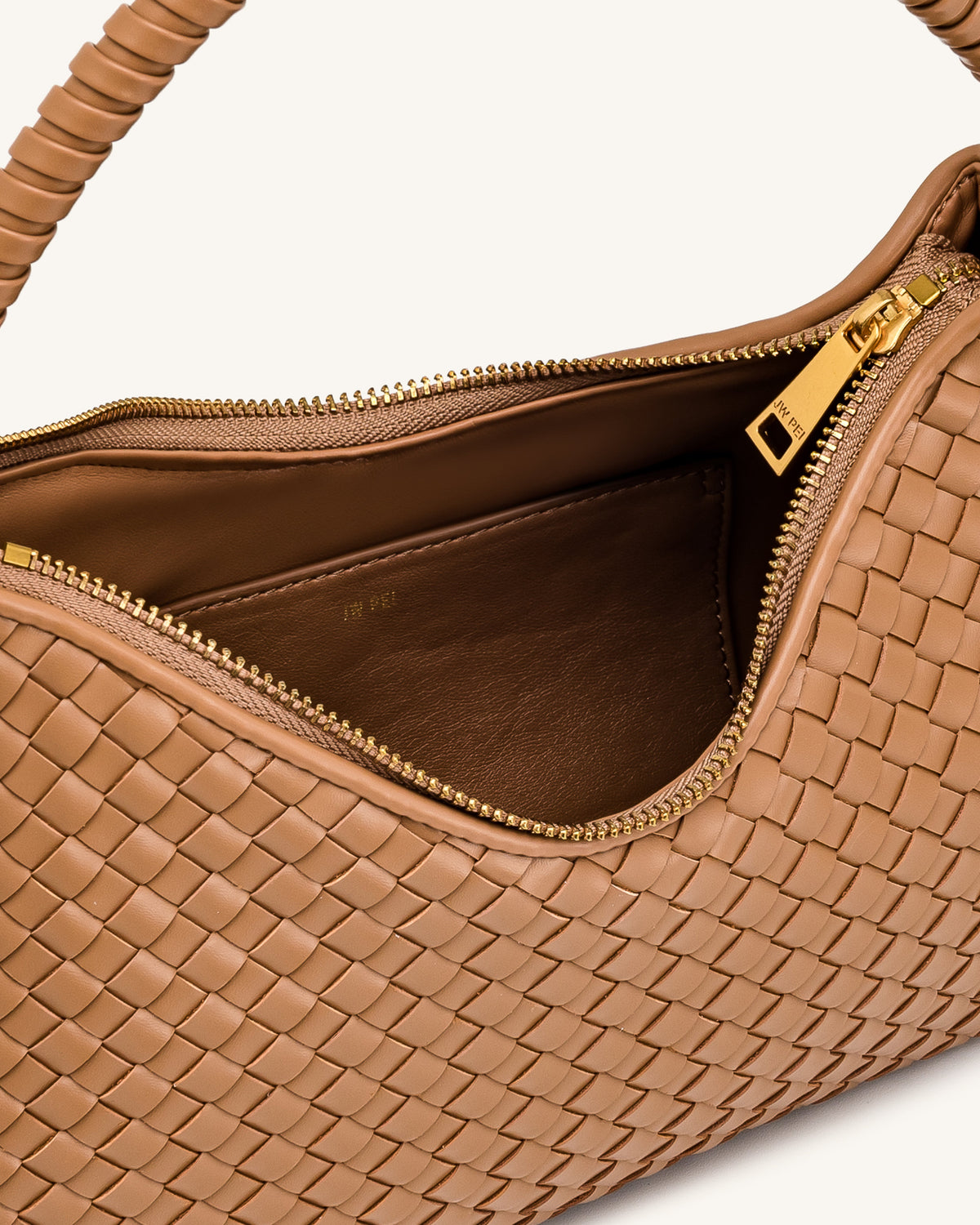 Lorena Woven Shoulder Bag - Camel