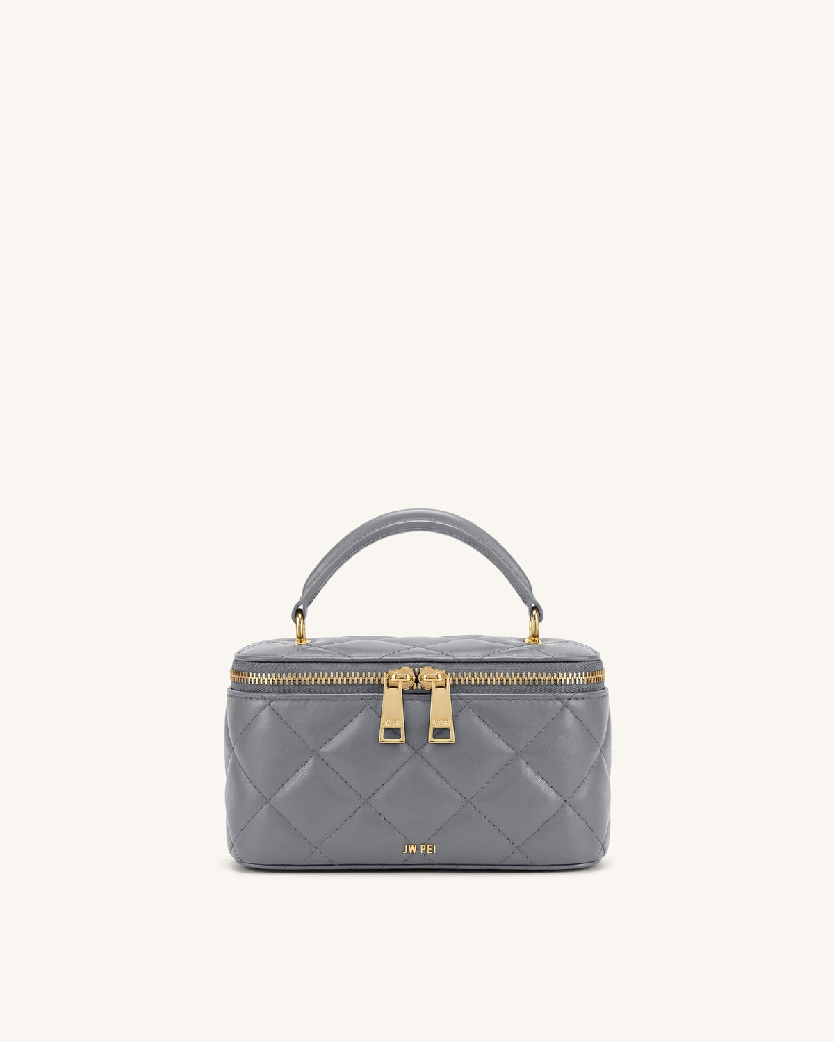 Vivienne Quilted Vanity Top Handle Bag - Gray