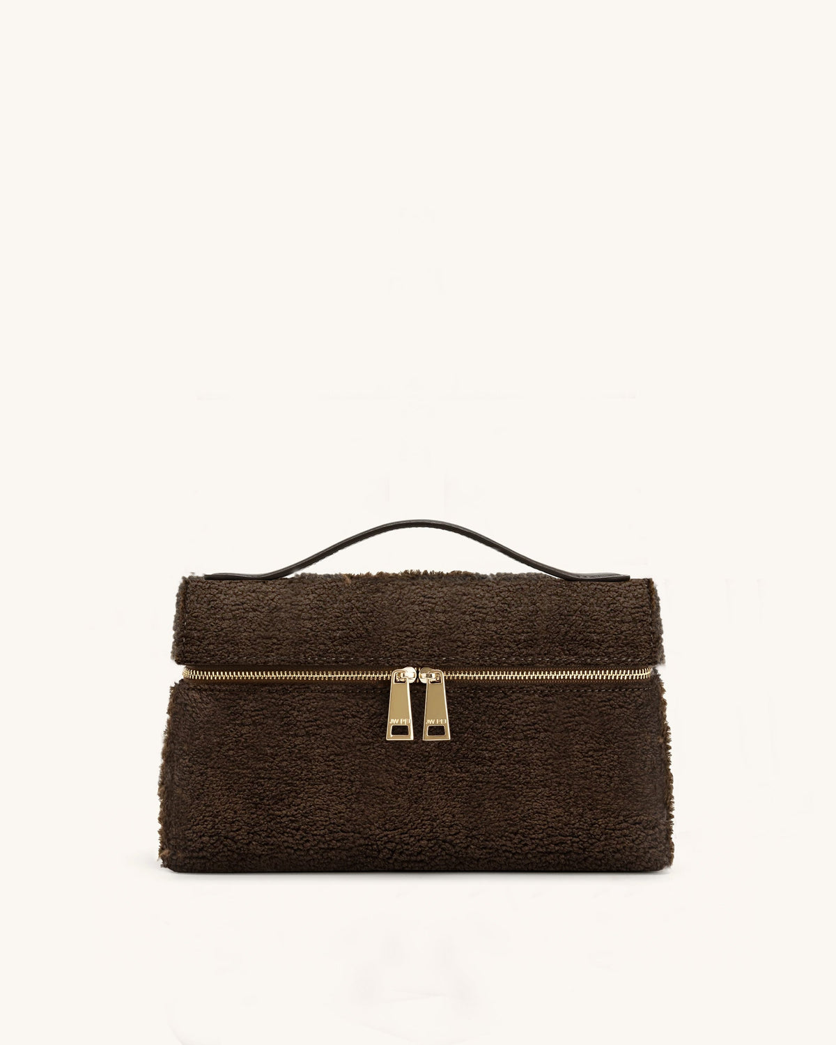 Thea Faux Fur Top Handle Bag - Mocha Brown