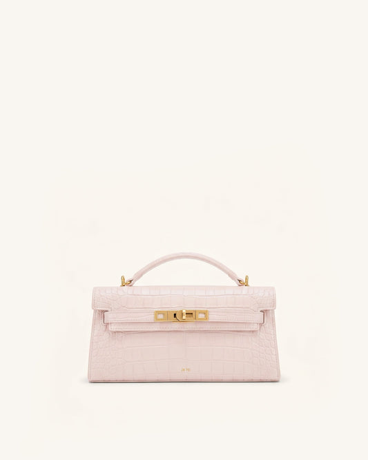 Noor Top Handle Bag - Pink Croc