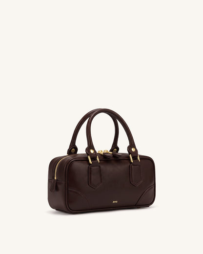Odette Boston Top Handle Bag - Dark Brown