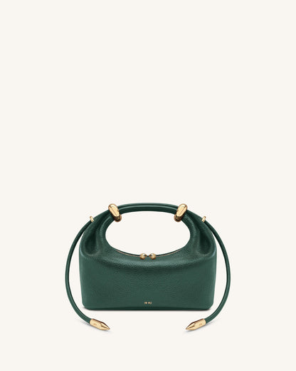 Ellie Metal Ring Embellished Top Handle Bag - Forest Green