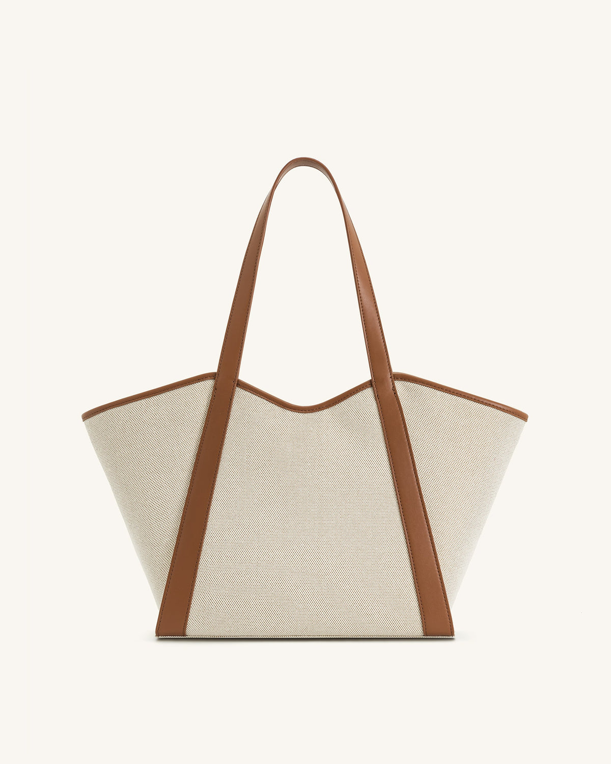 Kiana Large Capacity Tote Bag - Brown Canvas