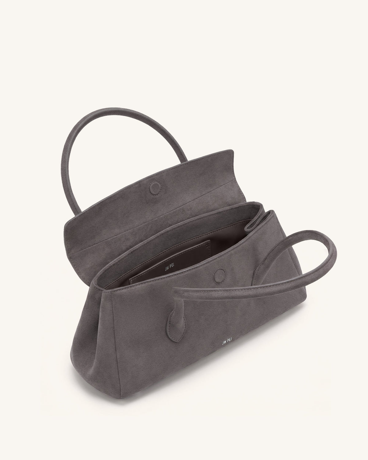 Solenne Faux Suede East-West Shoulder Bag - Taupe