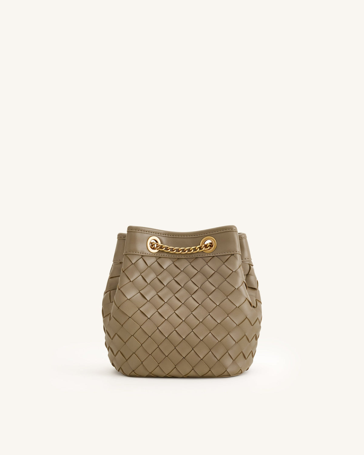 Yara Hand-Woven Bucket Bag - Taupe