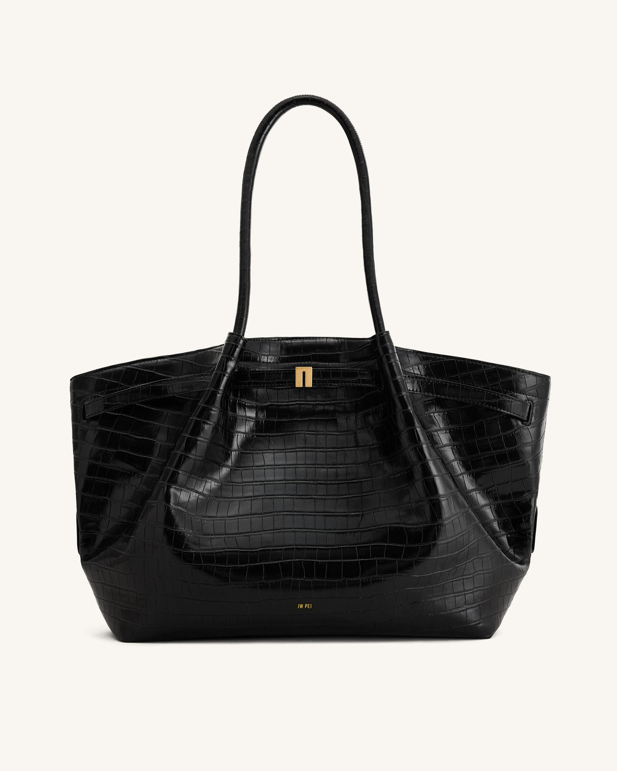 Hana Large Tote Bag - Black Croc