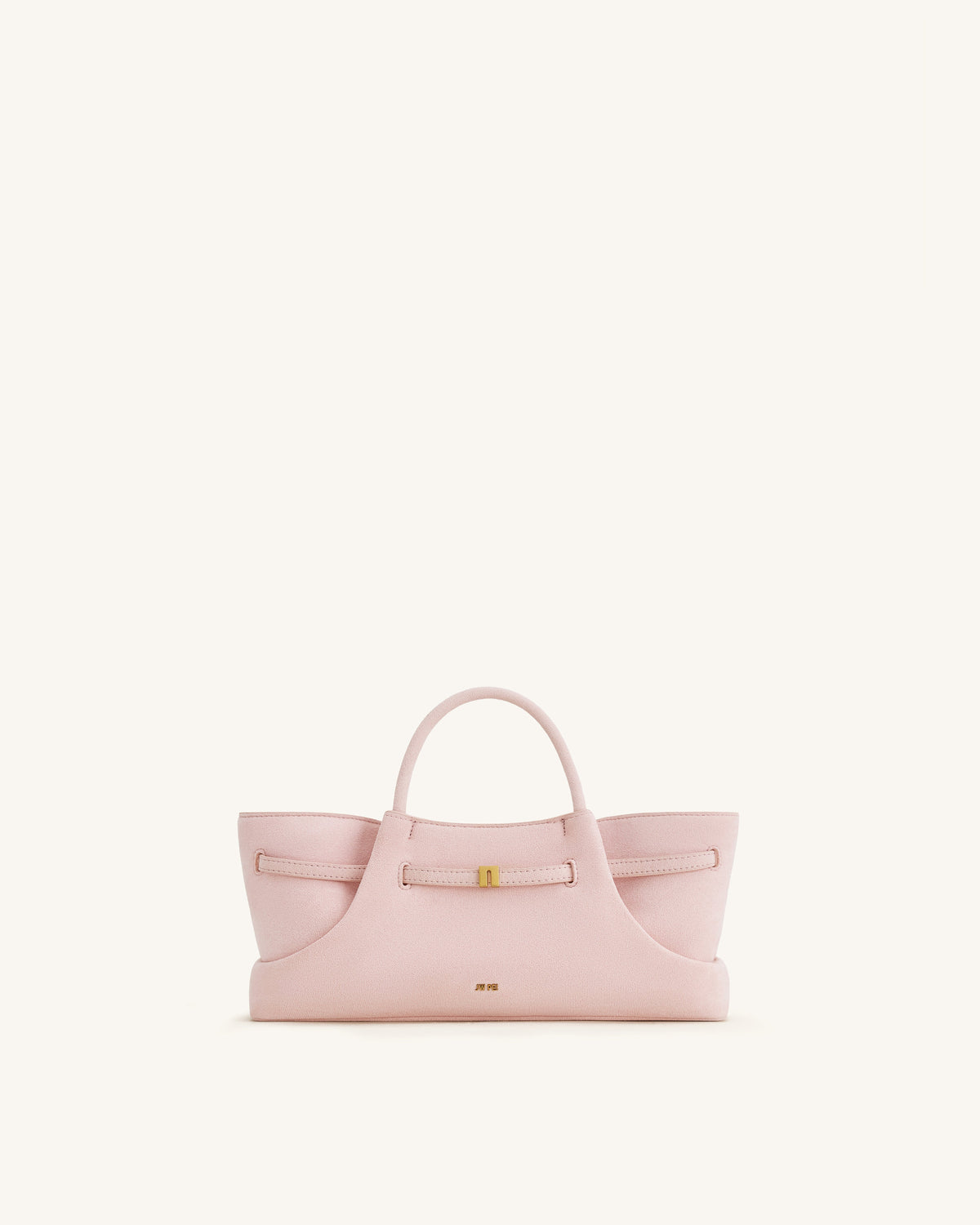 Maeve Dachshund Metal Charm Faux Suede Tote Bag - Pink