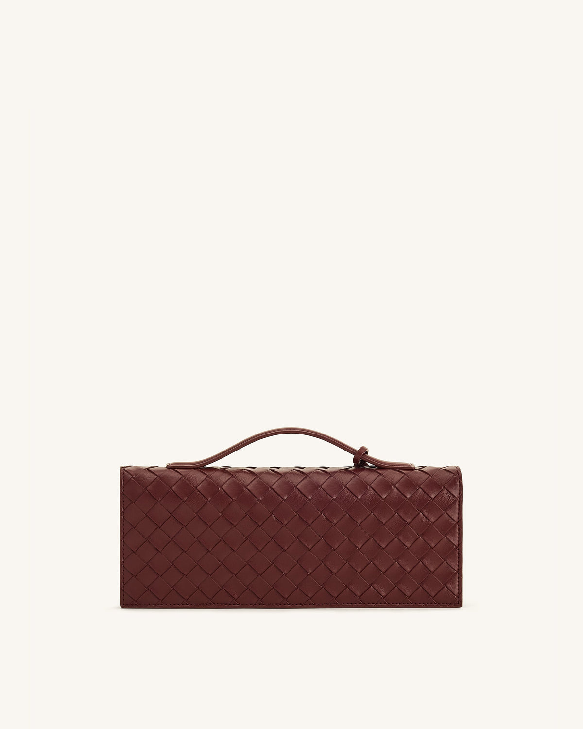 Celeste Woven Textured Envelope Top Handle Bag - Burgundy
