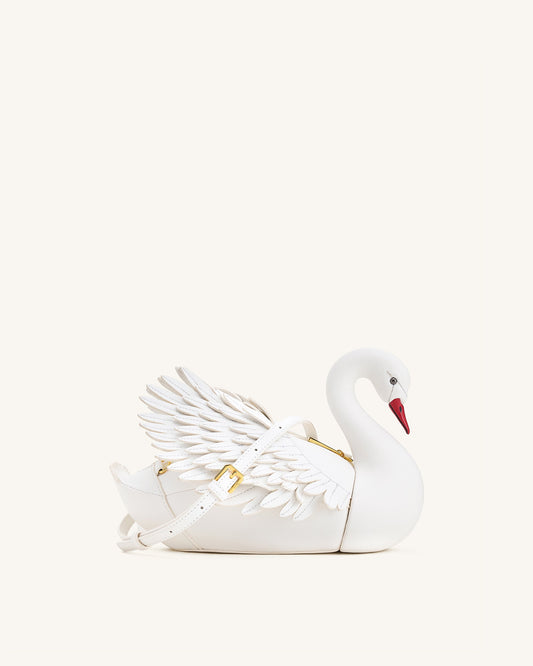 Alani Swan Shaped Crossbody Bag - White