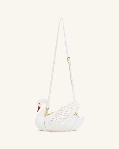 Alani Swan Shaped Crossbody Bag - White