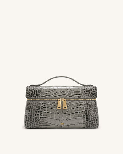 Thea Top Handle Bag - Grey Croc