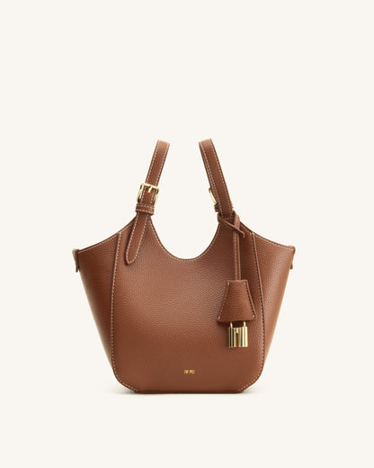 Ines Padlock Tote Bag - Chocolate Brown