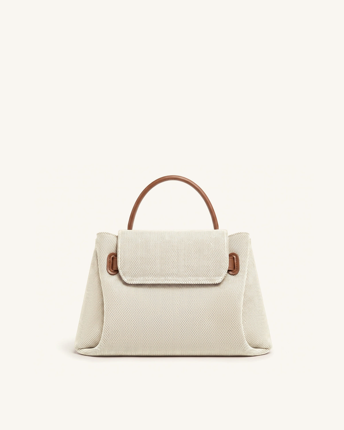 Rhea Small Double Buckle Shoulder Bag - Brown Canvas