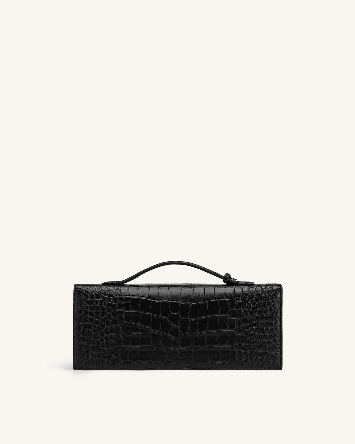 Celeste Envelope Top Handle Bag - Black Croc