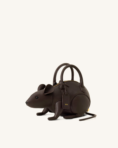 Mia Mouse Top Handle Bag - Dark Brown