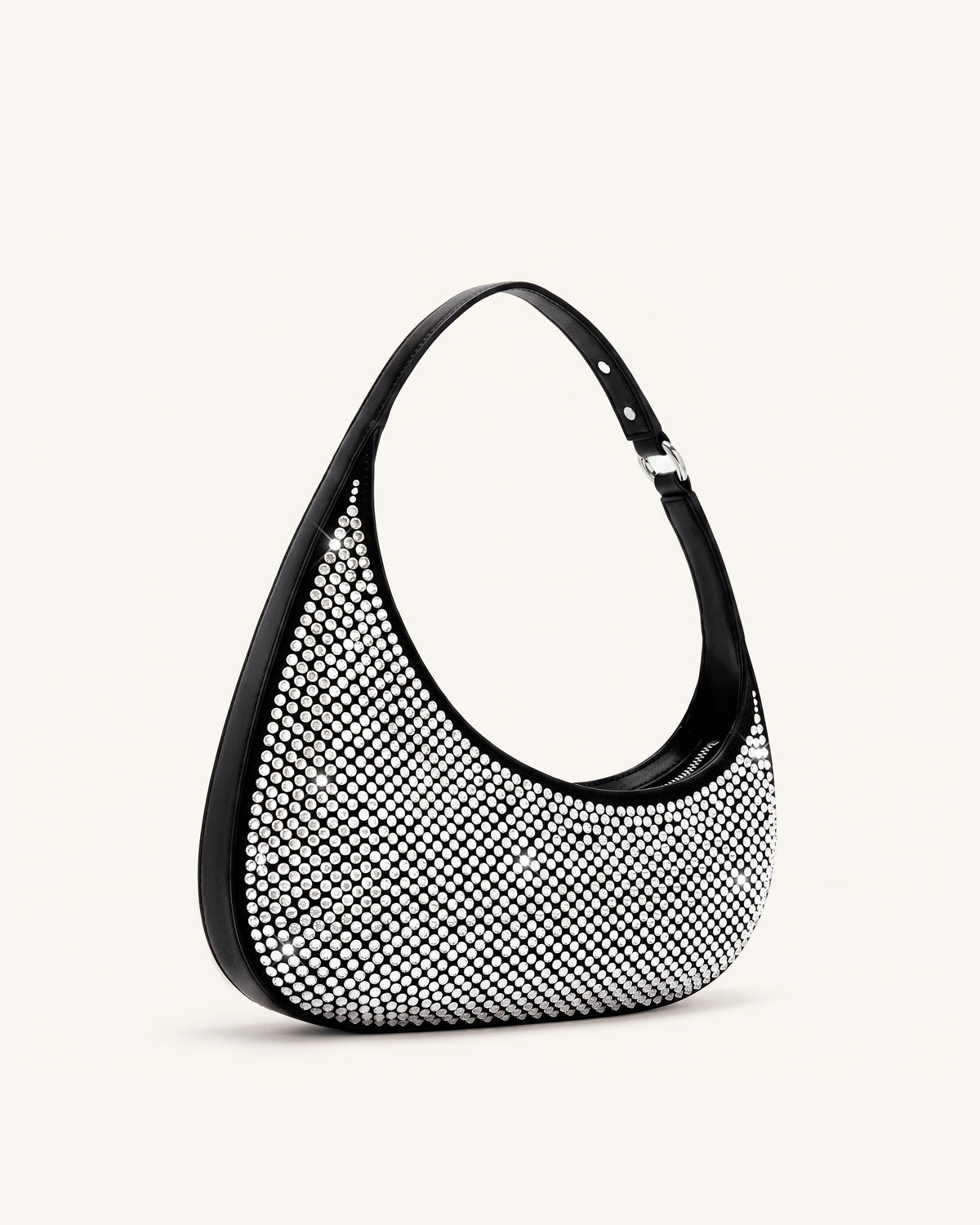 Harlee Artificial Crystal Shoulder Bag - Black