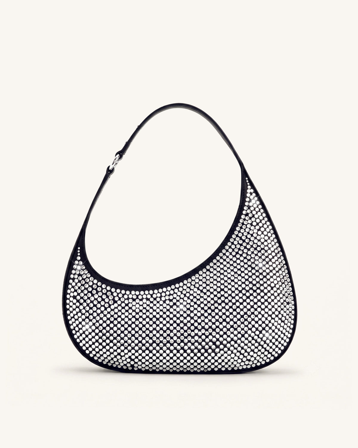 Harlee Artificial Crystal Shoulder Bag - Black