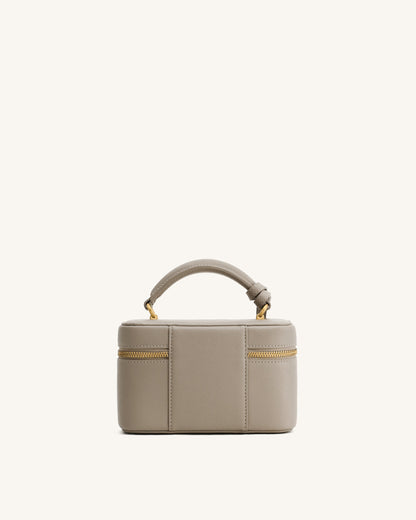 Cleo Box Shape Top Handle Bag - Taupe