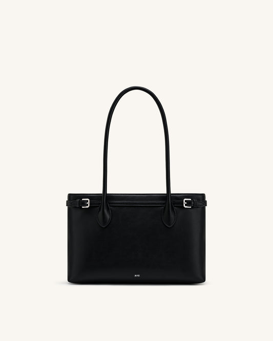 Camille Buckle Strap Tote Bag - Black