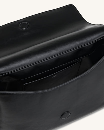 Isolde Flap Shoulder Bag - Black