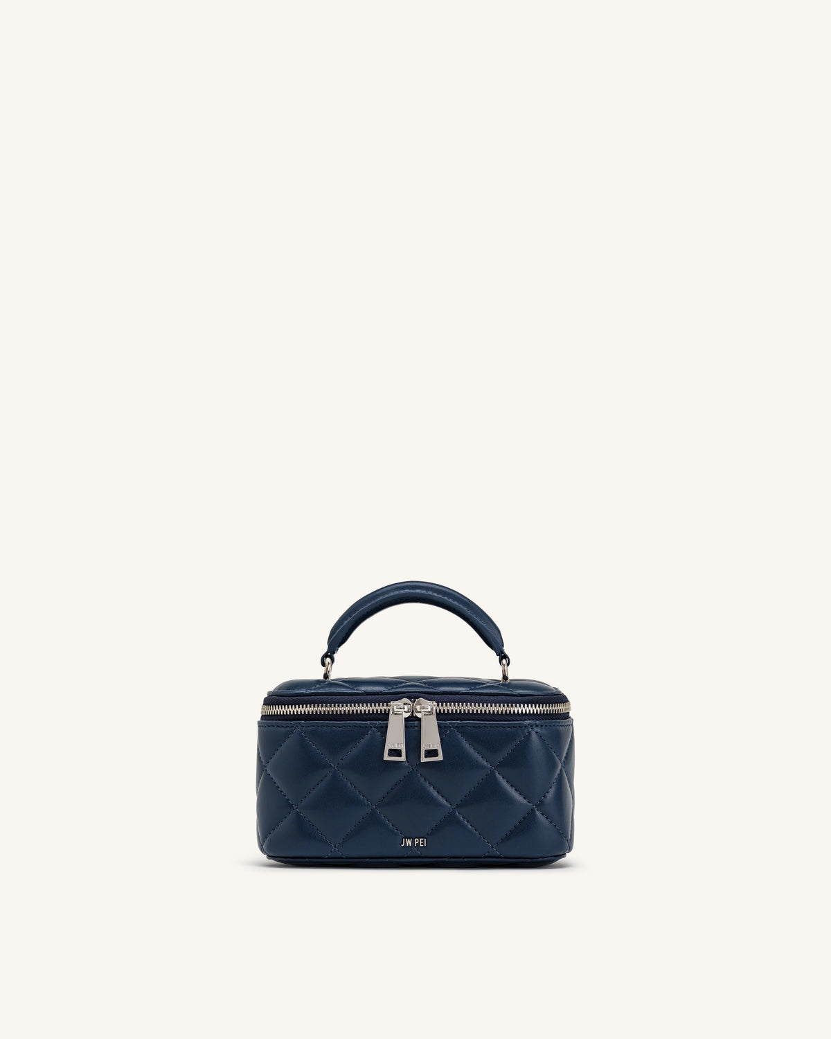 Vivienne Quilted Vanity Top Handle Bag - Navy