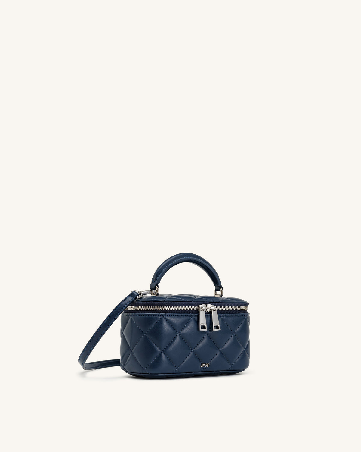 Vivienne Quilted Vanity Top Handle Bag - Navy