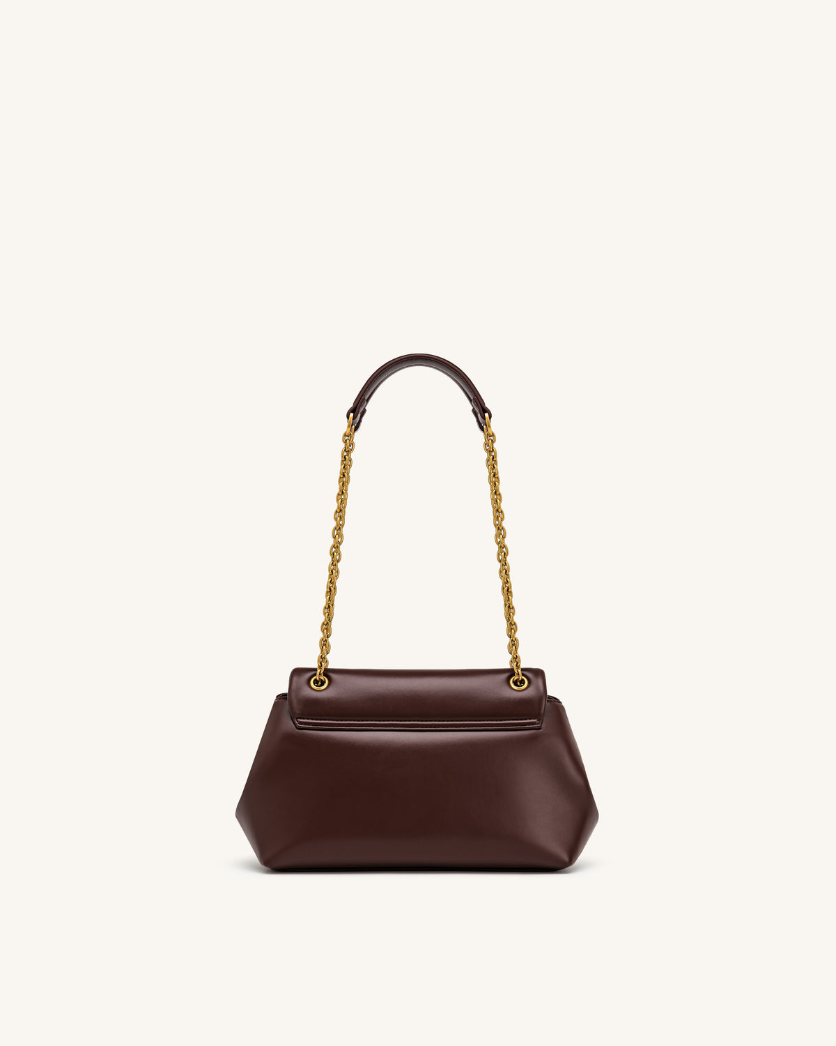 Valerie Chain Flap Shoulder Bag - Dark Brown