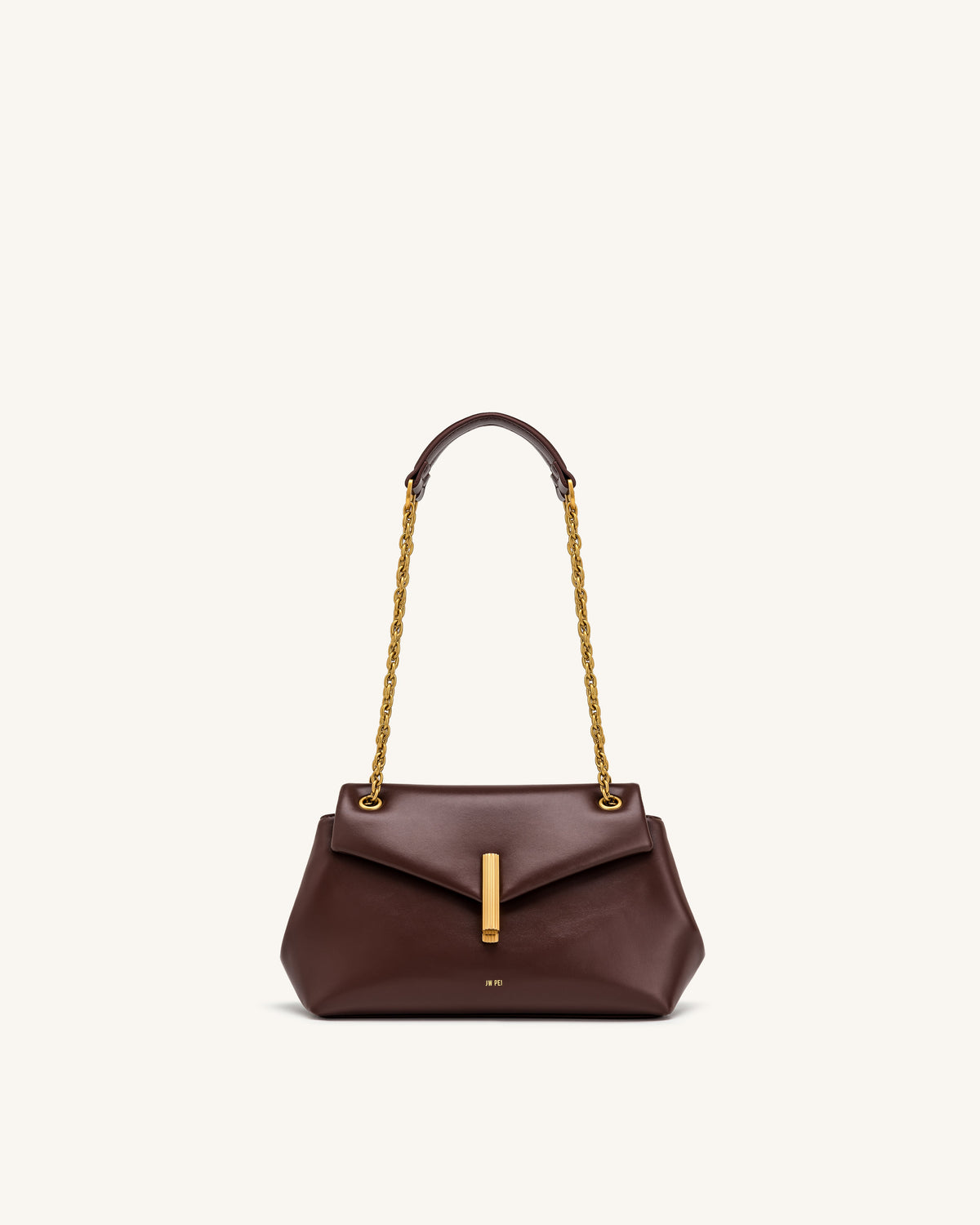 Valerie Chain Flap Shoulder Bag - Dark Brown
