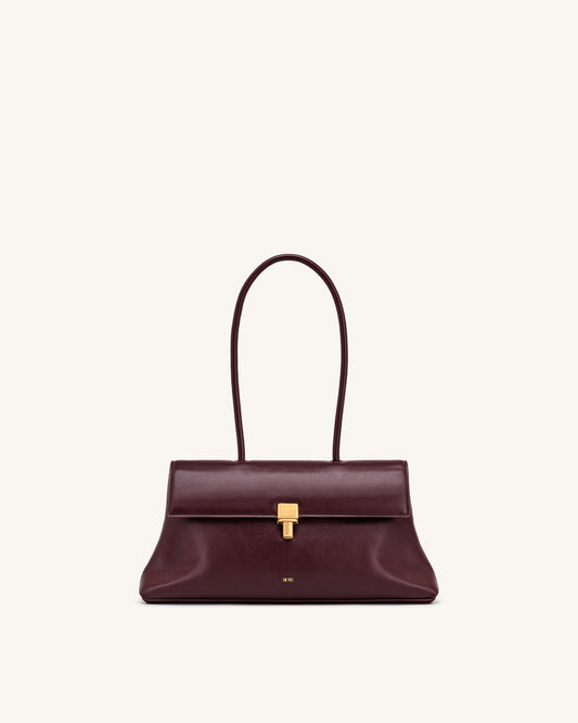 Selene Lock Flap Shoulder Bag - Burgundy
