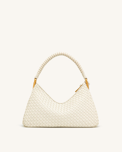 Lorena Woven Shoulder Bag - Ivory