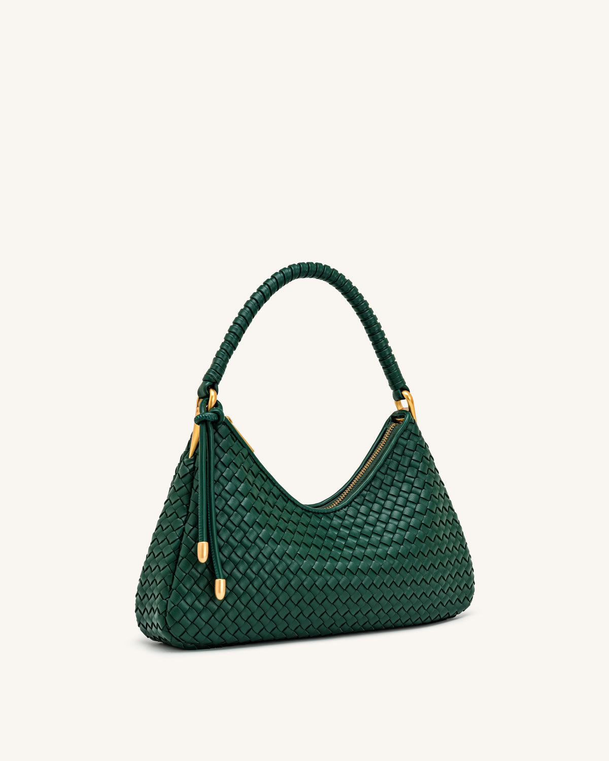 Lorena Woven Shoulder Bag - Emerald Green