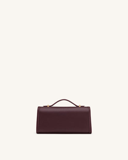 Delphine Saffiano Top Handle Bag - Deep Burgundy