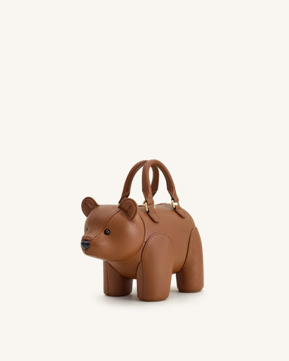 Bernie Bear Top Handle Bag - Brown