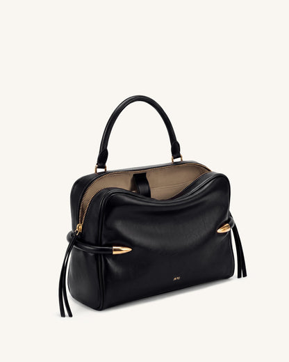 Callie Tusk Detail Shoulder Bag - Black