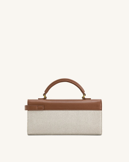 Keyla Top Handbag - Brown Canvas