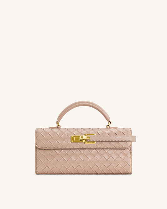 Keyla Weave Texture Top Handle Bag - Pink