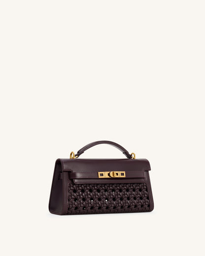 Noor Top Handle Bag - Dark Red