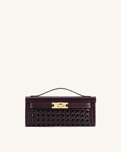 Bria Structured Top Handle Bag - Dark Red