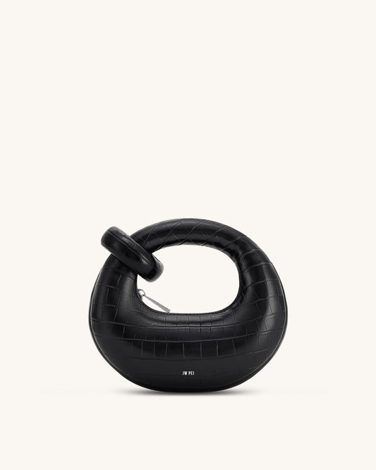 Abacus Mini Top Handle Bag - Black Croc