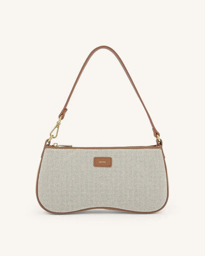 Eva Shoulder Bag - Beige Canvas