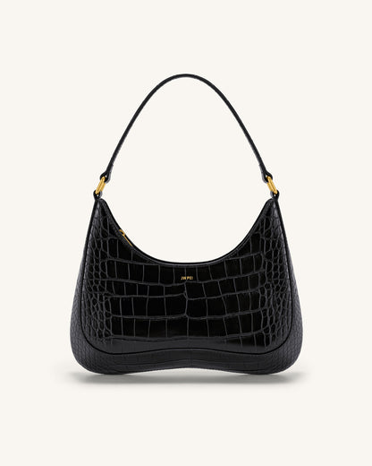 Ruby Shoulder Bag- Black Croc