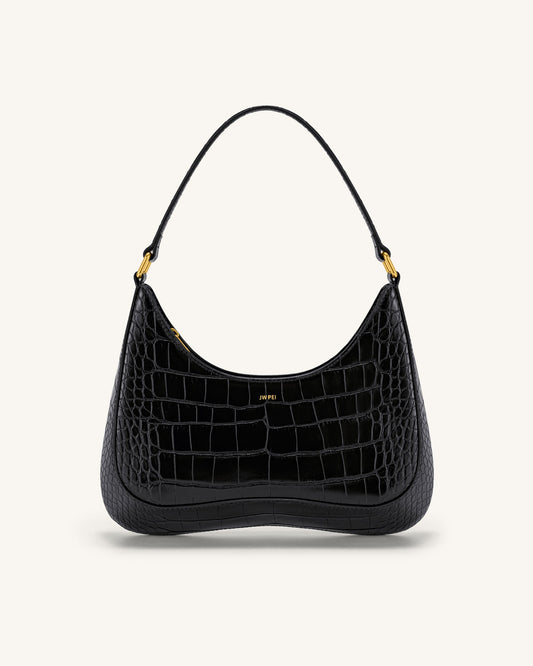 Ruby Shoulder Bag- Black Croc
