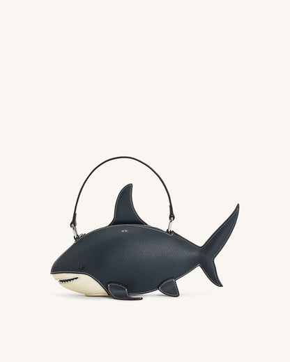 Nerys Shark Look Top Handle Bag - Dark Blue