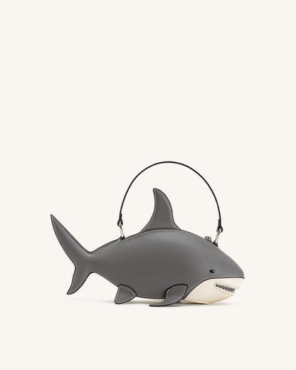 Nerys Shark Look Top Handle Bag - Grey