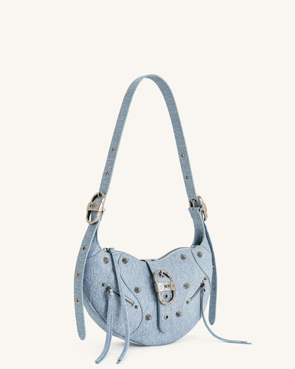 Women's Tessa Denim Embossed Shoulder Bag - Blue