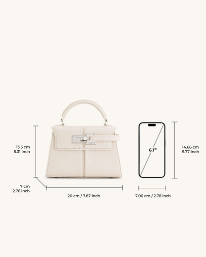 Elise Top Handle Bag - White