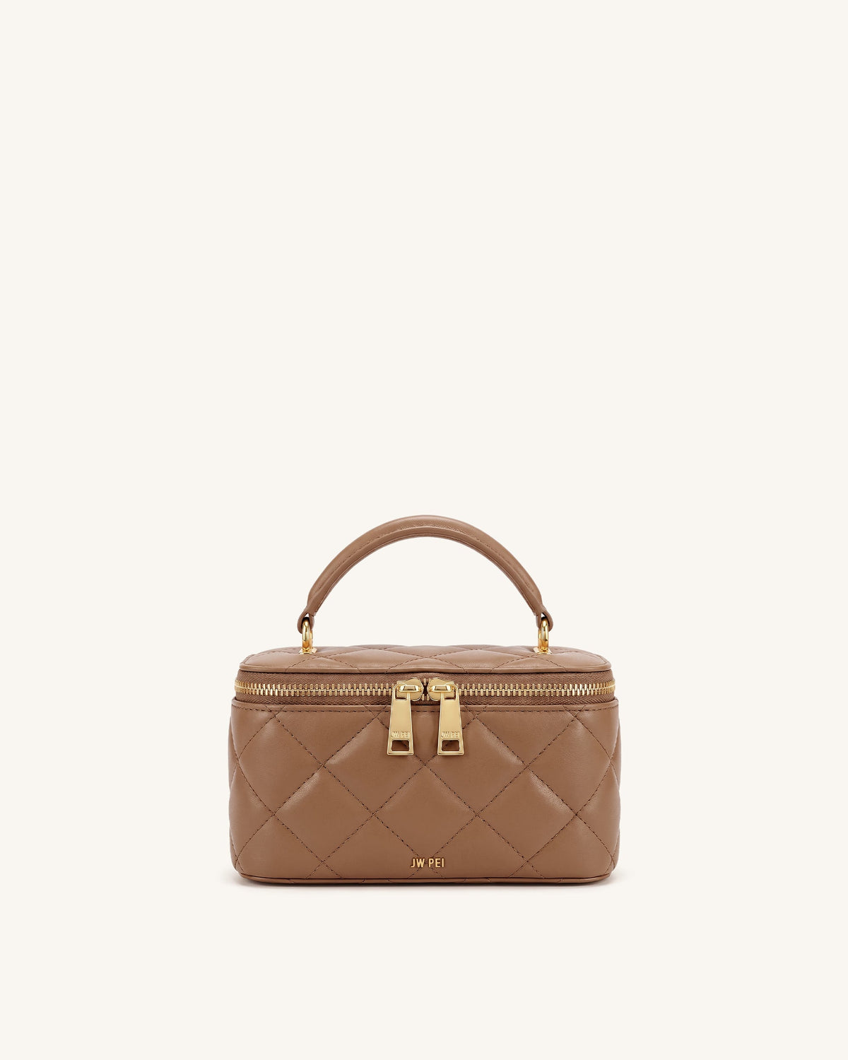 Vivienne Quilted Vanity Top Handle Bag - Mocha Brown